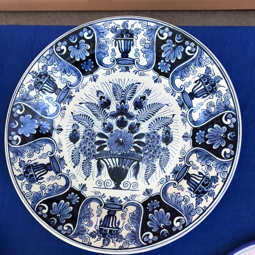 Antique 13 inch Delph platter stamped